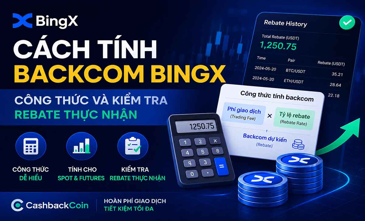 Cách tính backcom BingX: Công thức và kiểm tra rebate thực nhận