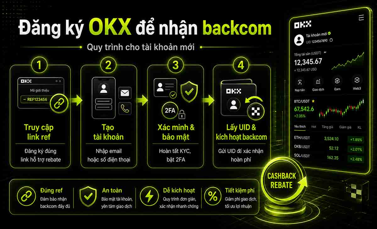 Cách đăng ký OKX để nhận backcom cho tài khoản mới