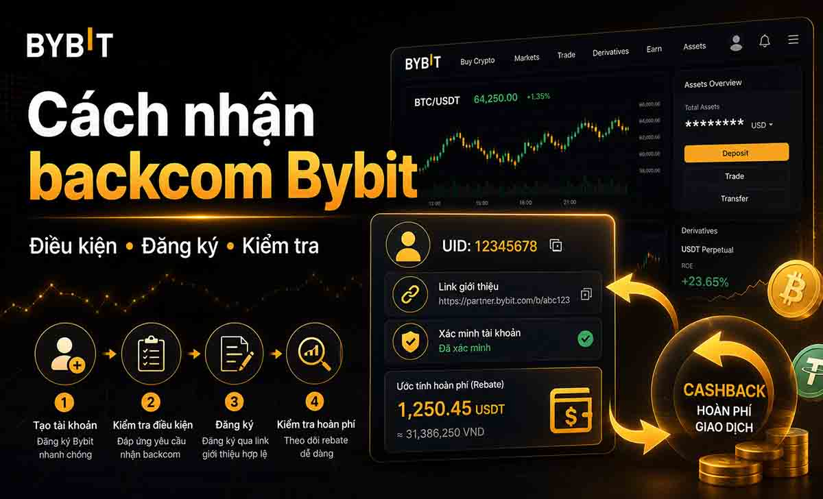 Cách nhận backcom Bybit: Điều kiện, cách đăng ký & kiểm tra