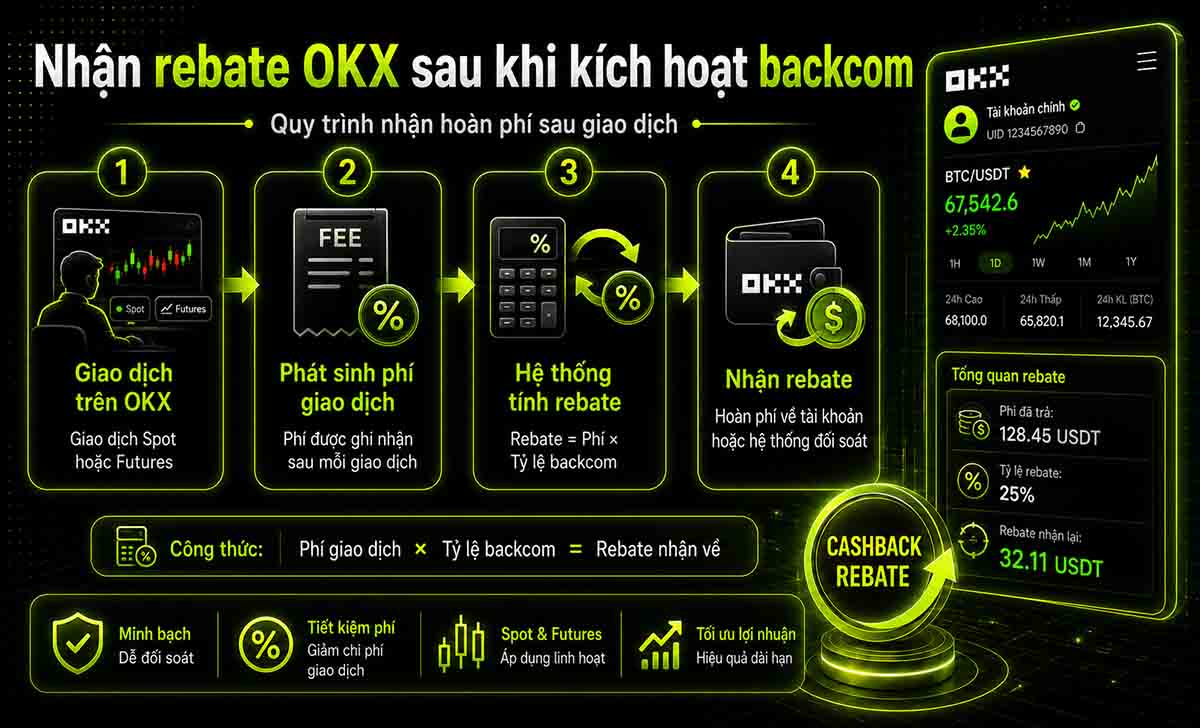 Cách nhận rebate OKX sau khi kích hoạt backcom