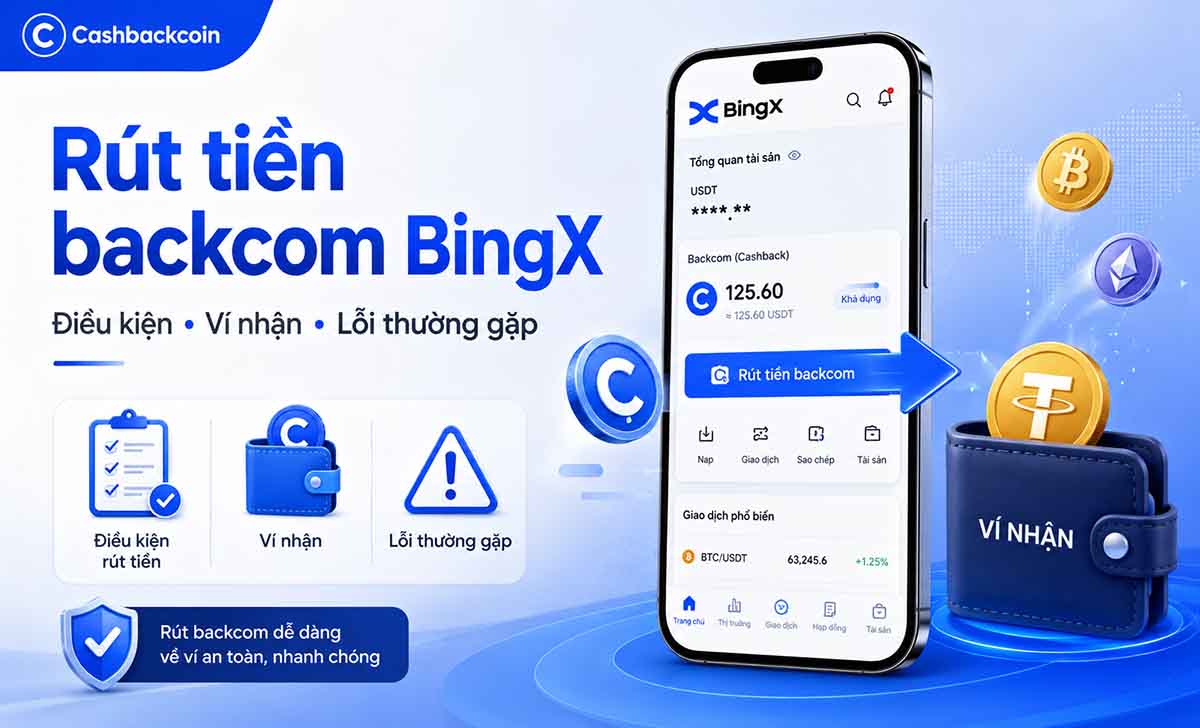 Rút tiền backcom BingX: Điều kiện, ví nhận và lỗi thường gặp